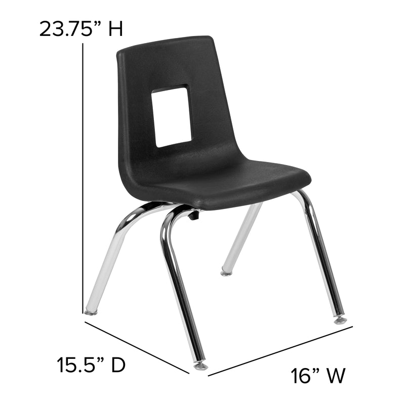 Advantage Black Student Stack School Chair - 14-inch