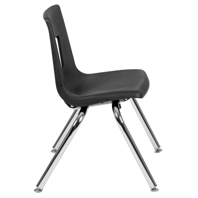 Advantage Black Student Stack School Chair - 14-inch