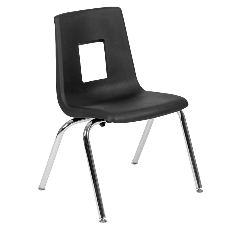 Advantage Black Student Stack School Chair - 16-inch