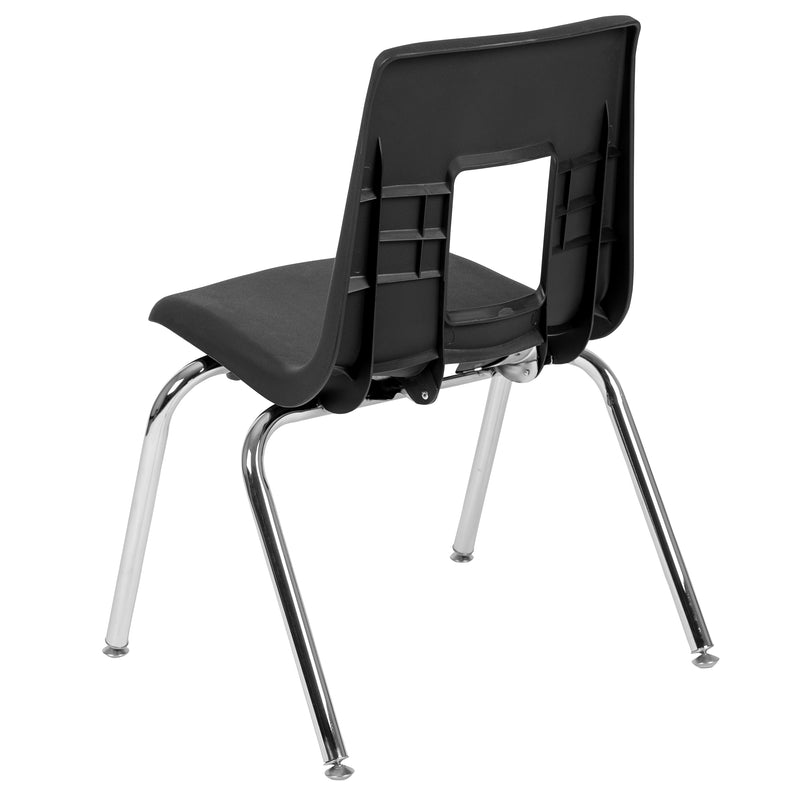 Advantage Black Student Stack School Chair - 16-inch