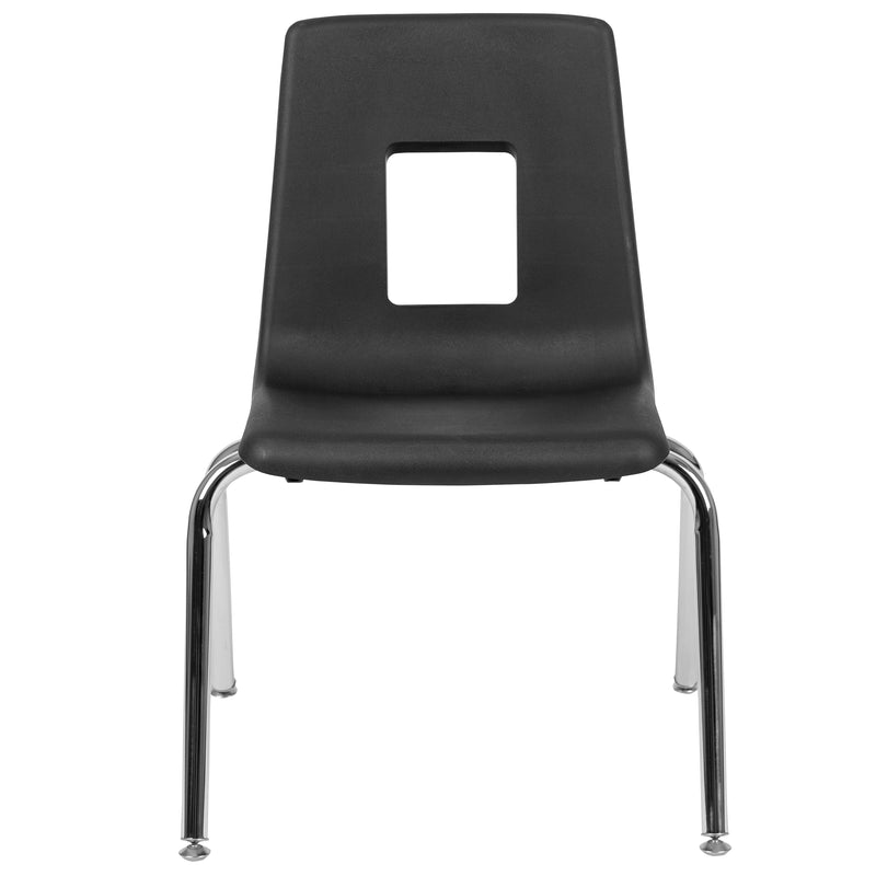 Advantage Black Student Stack School Chair - 16-inch