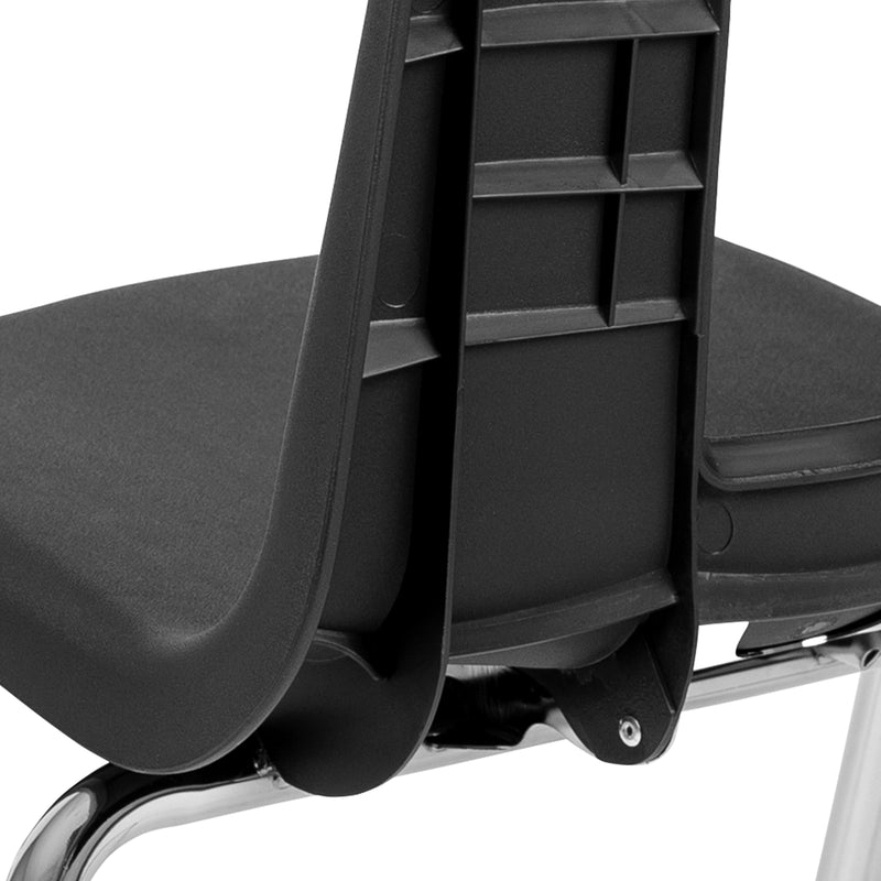 Advantage Black Student Stack School Chair - 16-inch