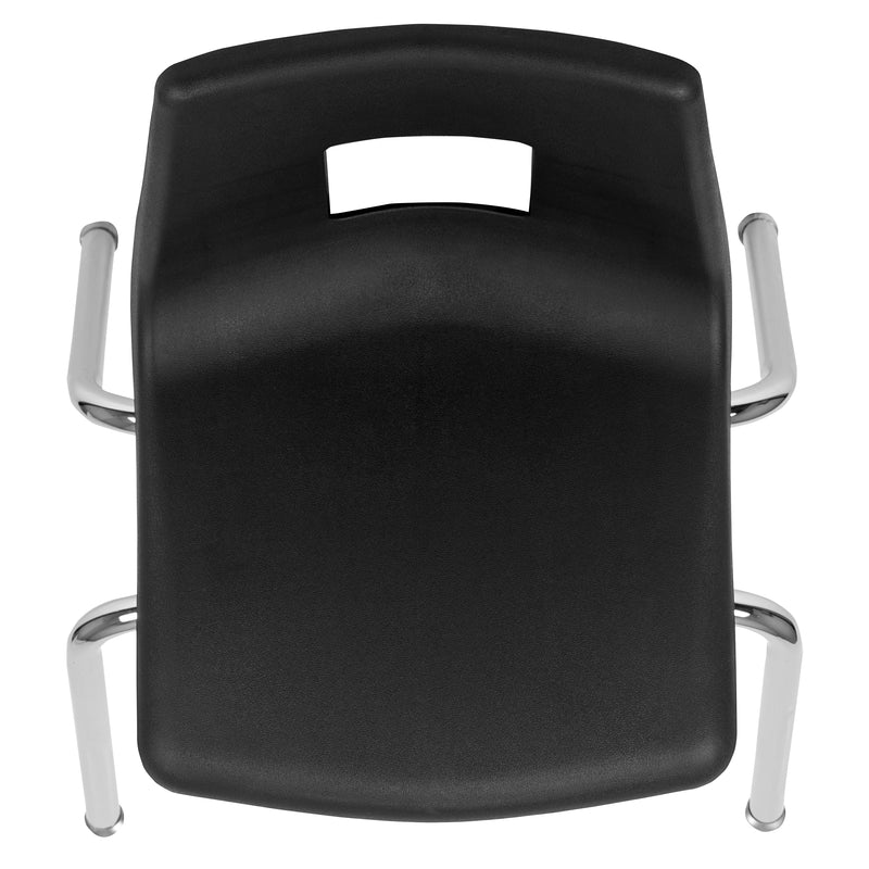 Advantage Black Student Stack School Chair - 16-inch