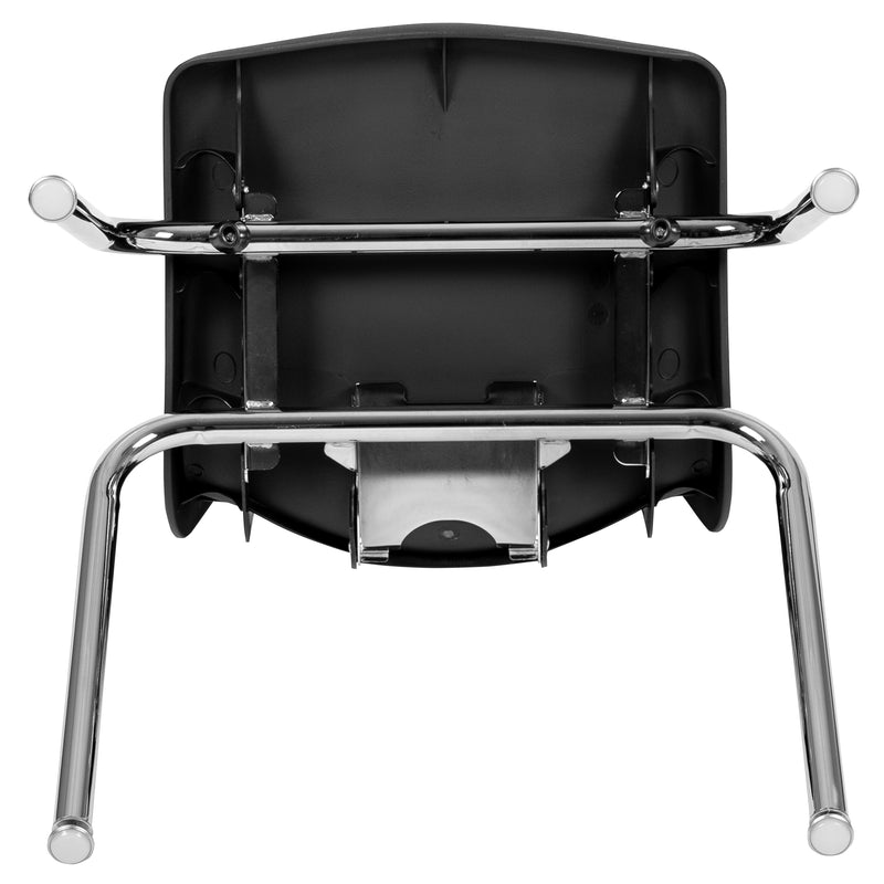 Advantage Black Student Stack School Chair - 16-inch