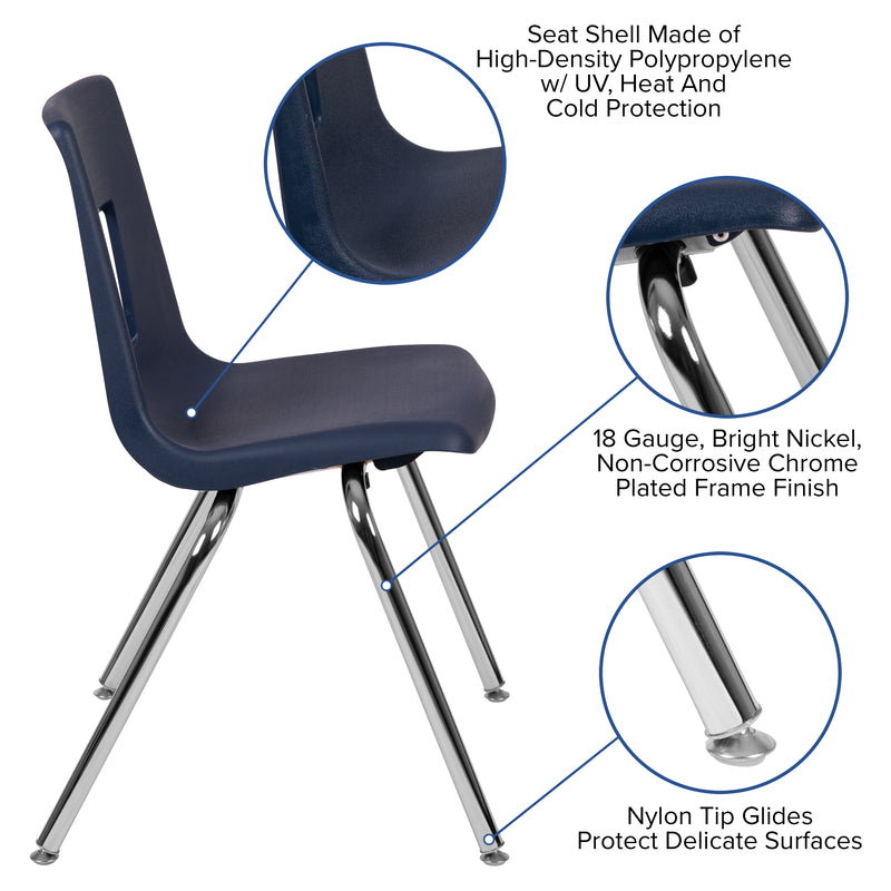 Advantage Navy Student Stack School Chair - 18-inch