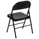 SINGLEWAVE Series Double Braced Black Metal Folding Chair