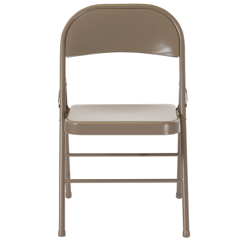 SINGLEWAVE Series Double Braced Gray Metal Folding Chair