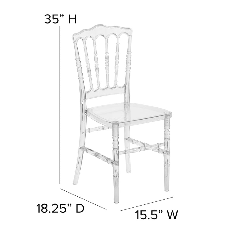 Flash Elegance Crystal Ice Napoleon Stacking Chair