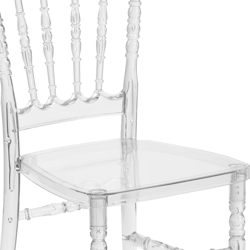 Flash Elegance Crystal Ice Napoleon Stacking Chair