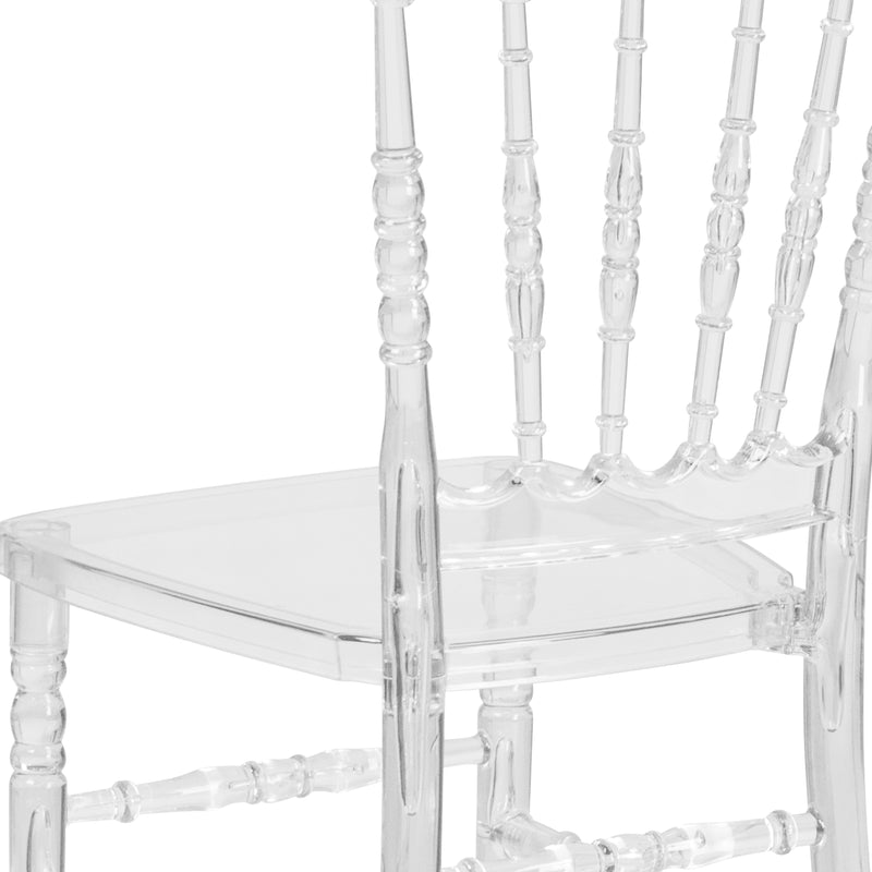 Flash Elegance Crystal Ice Napoleon Stacking Chair