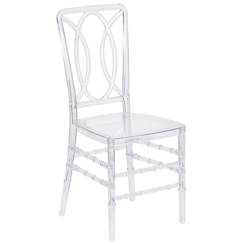 Flash Elegance Crystal Ice Stacking Chair with Designer Back - Event Chair - UV Resistant