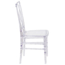 Flash Elegance Crystal Ice Stacking Chair with Designer Back - Event Chair - UV Resistant