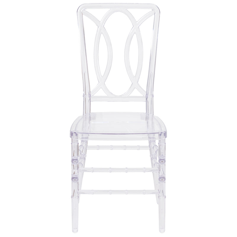 Flash Elegance Crystal Ice Stacking Chair with Designer Back - Event Chair - UV Resistant