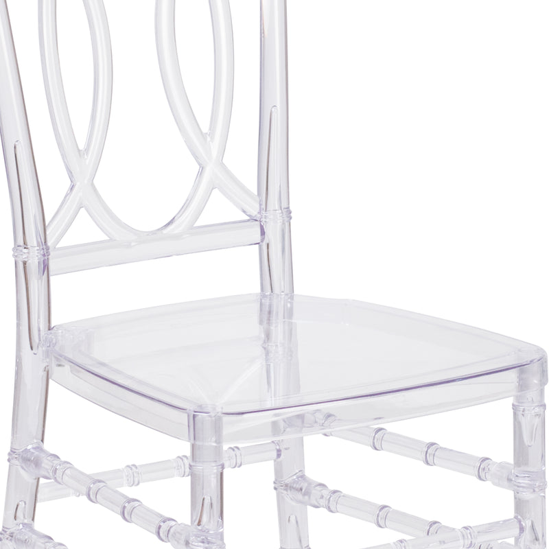 Flash Elegance Crystal Ice Stacking Chair with Designer Back - Event Chair - UV Resistant