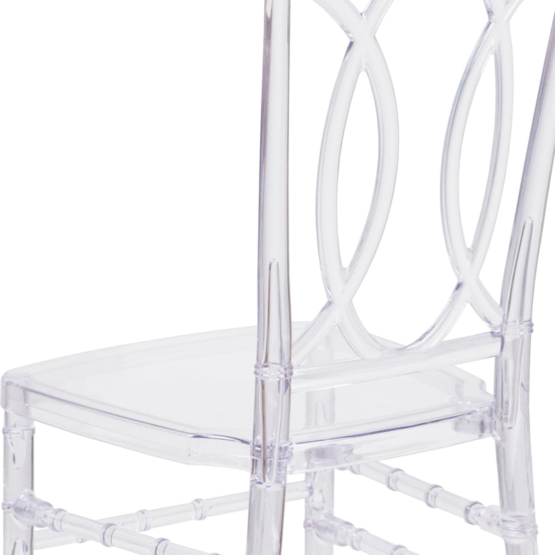 Flash Elegance Crystal Ice Stacking Chair with Designer Back - Event Chair - UV Resistant