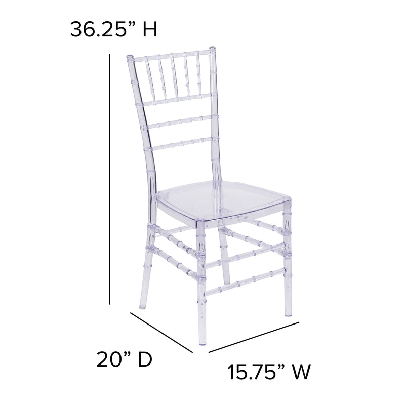 Flash Elegance Crystal Ice Blue Stacking Chiavari Chair