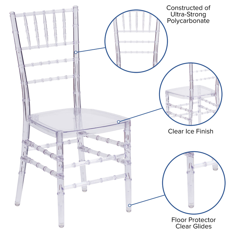 Flash Elegance Crystal Ice Stacking Chiavari Chair