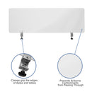 Clear Acrylic Desk Partition, 18"H x 55"L (Hardware Included)