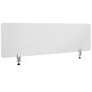 Clear Acrylic Desk Partition, 18"H x 60"L (Hardware Included)