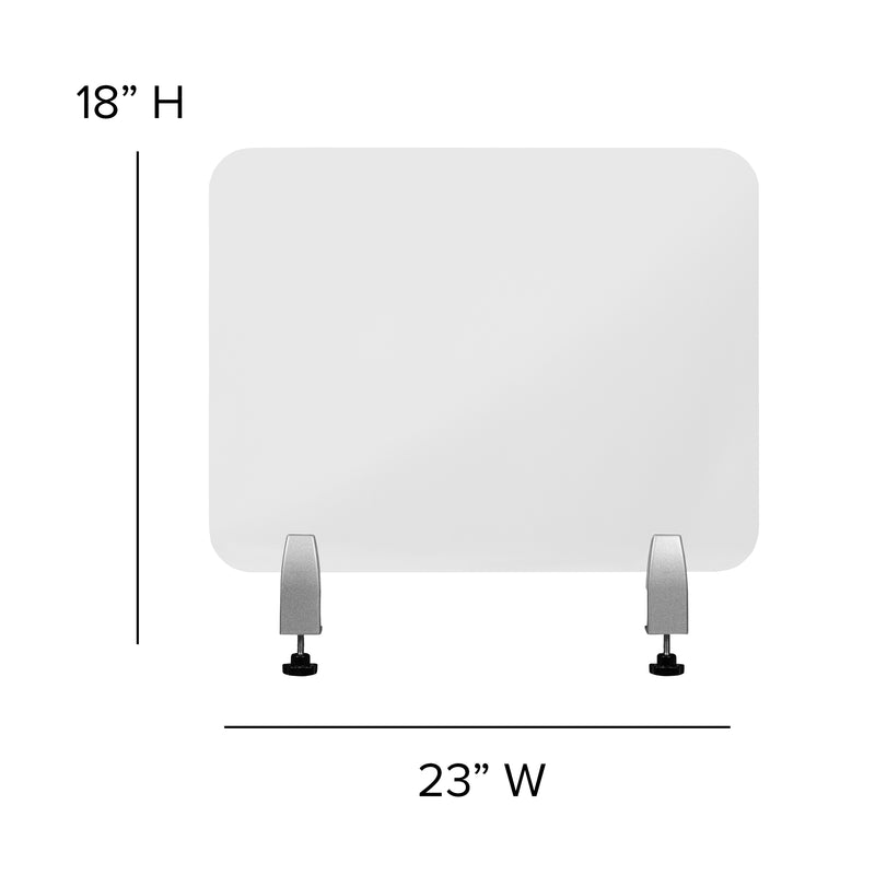 Clear Acrylic Desk Partition, 18"H x 23"L (Hardware Included)