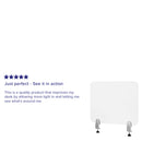 Clear Acrylic Desk Partition, 18"H x 23"L (Hardware Included)