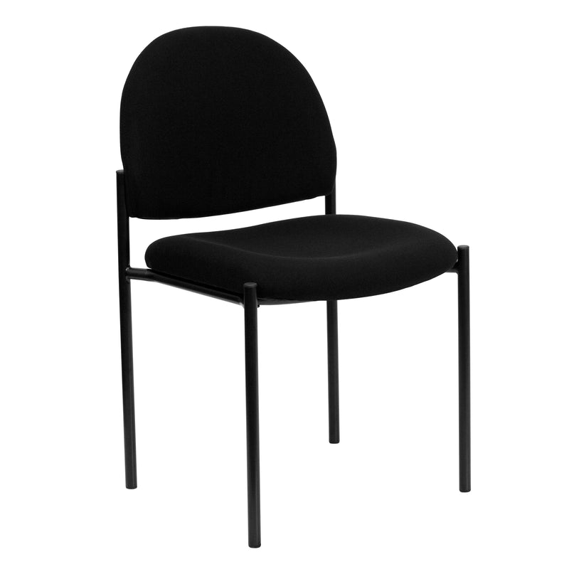 Comfort Black Fabric Stackable Steel Side Reception Chair