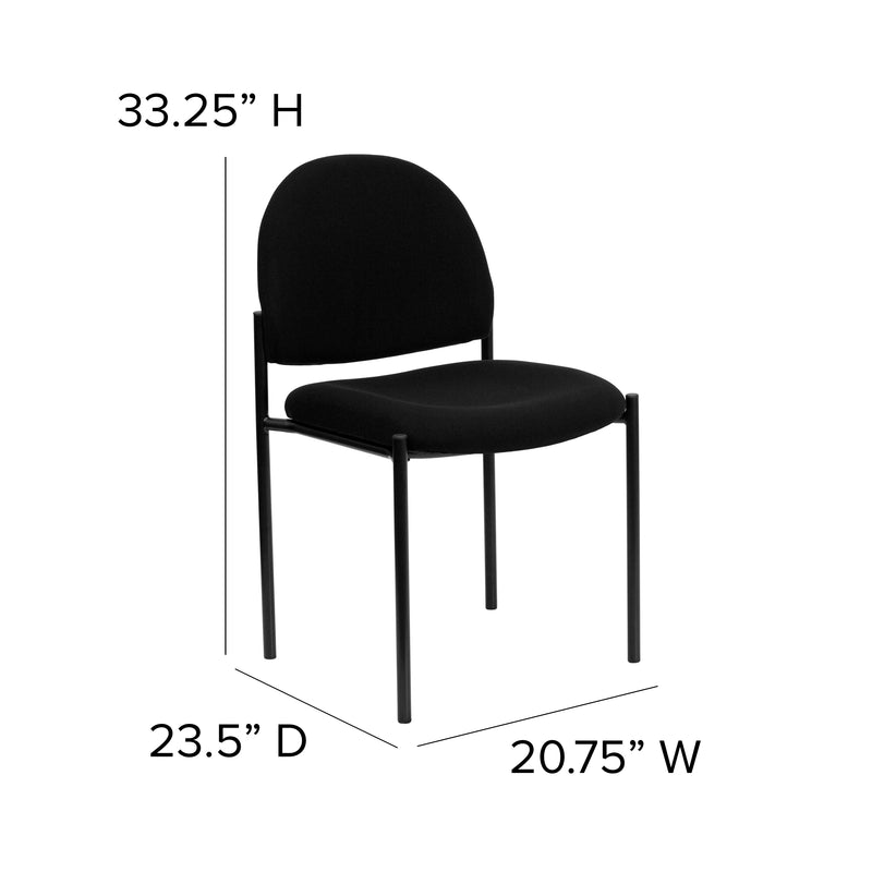 Comfort Black Fabric Stackable Steel Side Reception Chair