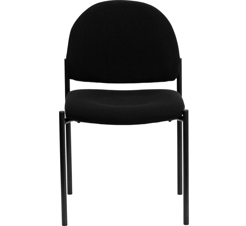 Comfort Black Fabric Stackable Steel Side Reception Chair