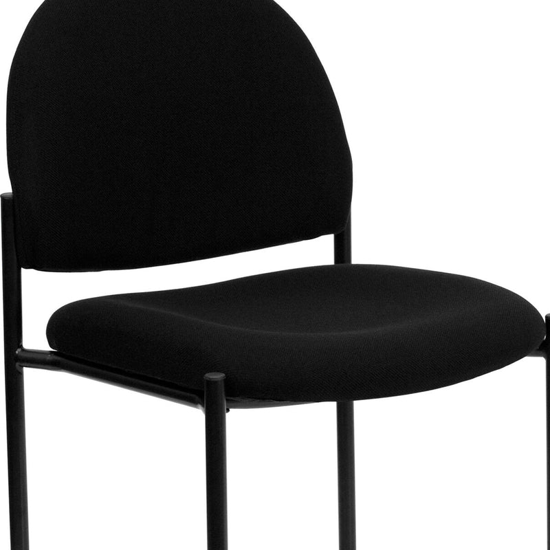 Comfort Black Fabric Stackable Steel Side Reception Chair