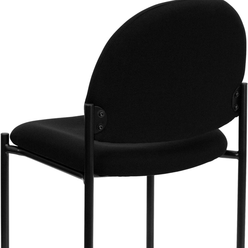 Comfort Black Fabric Stackable Steel Side Reception Chair