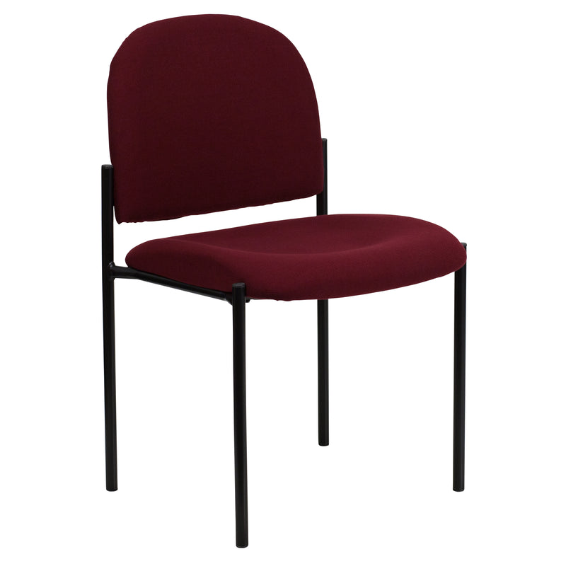 Comfort Burgundy Fabric Stackable Steel Side Reception Chair