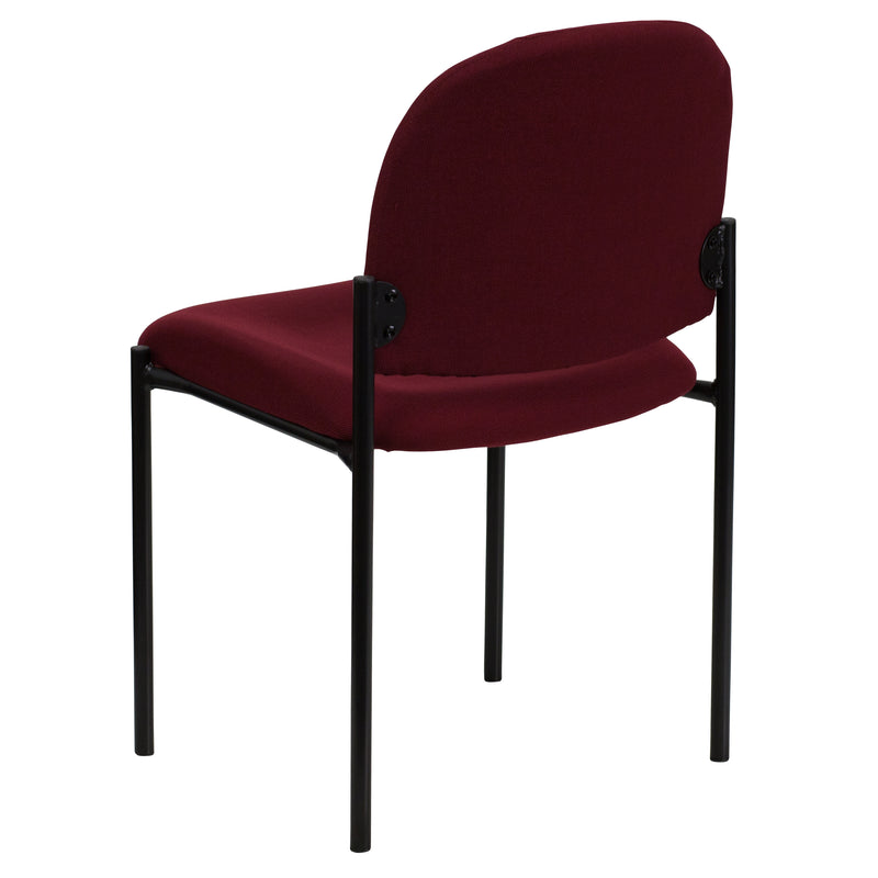 Comfort Burgundy Fabric Stackable Steel Side Reception Chair