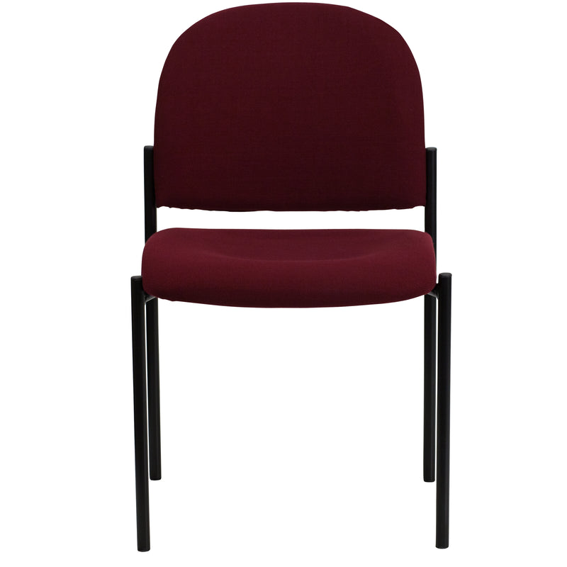 Comfort Burgundy Fabric Stackable Steel Side Reception Chair