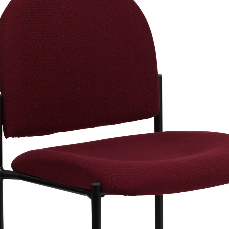 Comfort Burgundy Fabric Stackable Steel Side Reception Chair