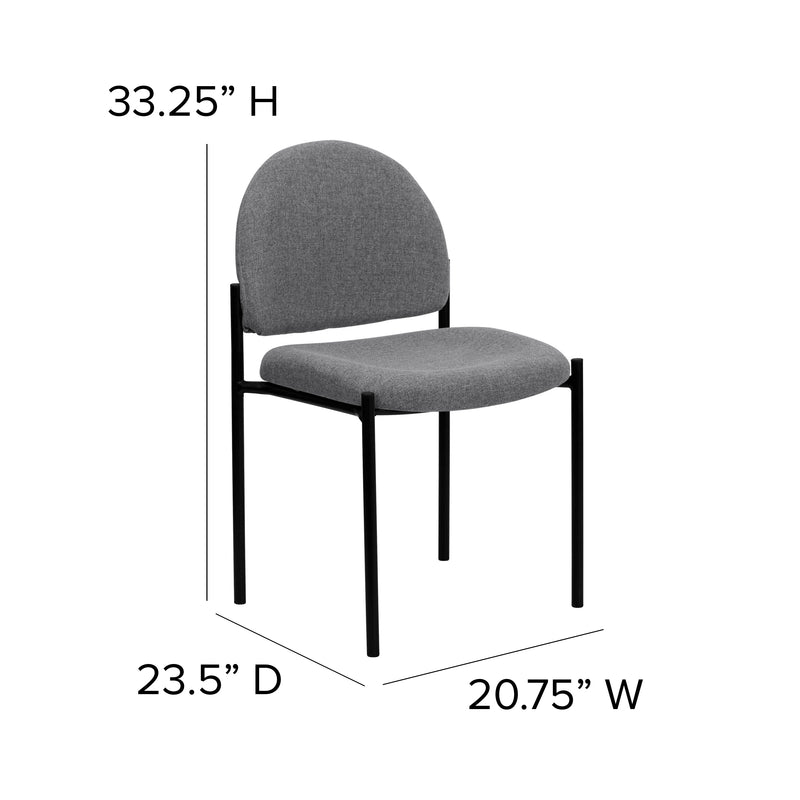 Comfort Gray Fabric Stackable Steel Side Reception Chair