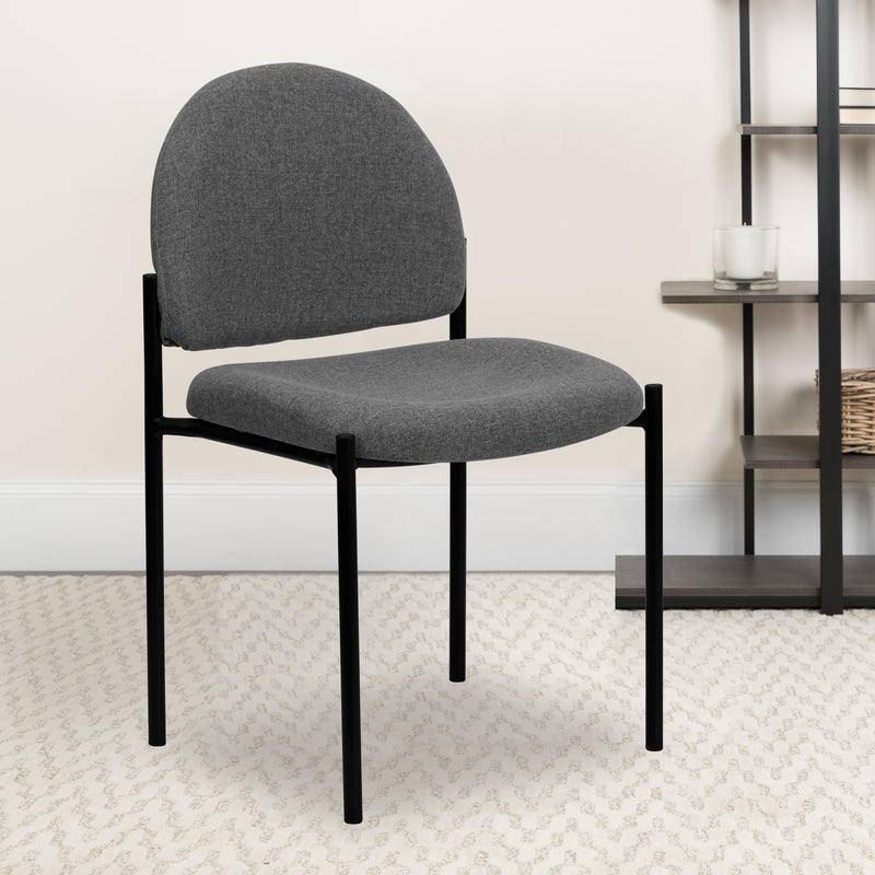 Comfort Gray Fabric Stackable Steel Side Reception Chair