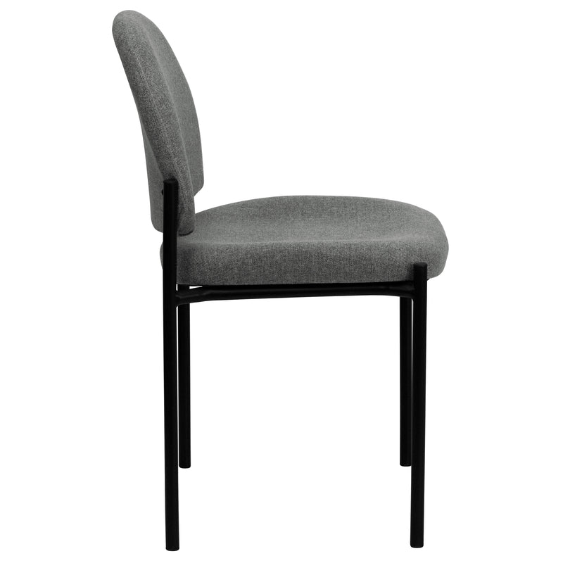 Comfort Gray Fabric Stackable Steel Side Reception Chair