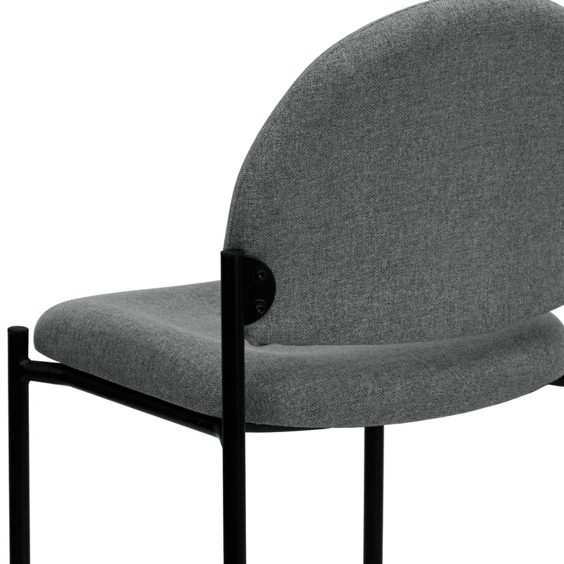 Comfort Gray Fabric Stackable Steel Side Reception Chair