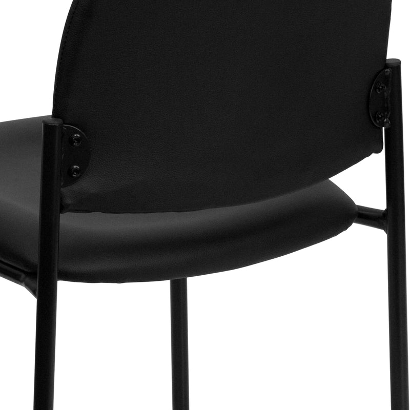 Comfort Black Vinyl Stackable Steel Side Reception Chair