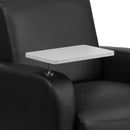Black LeatherSoft Guest Chair with Tablet Arm, Chrome Legs and Cup Holder