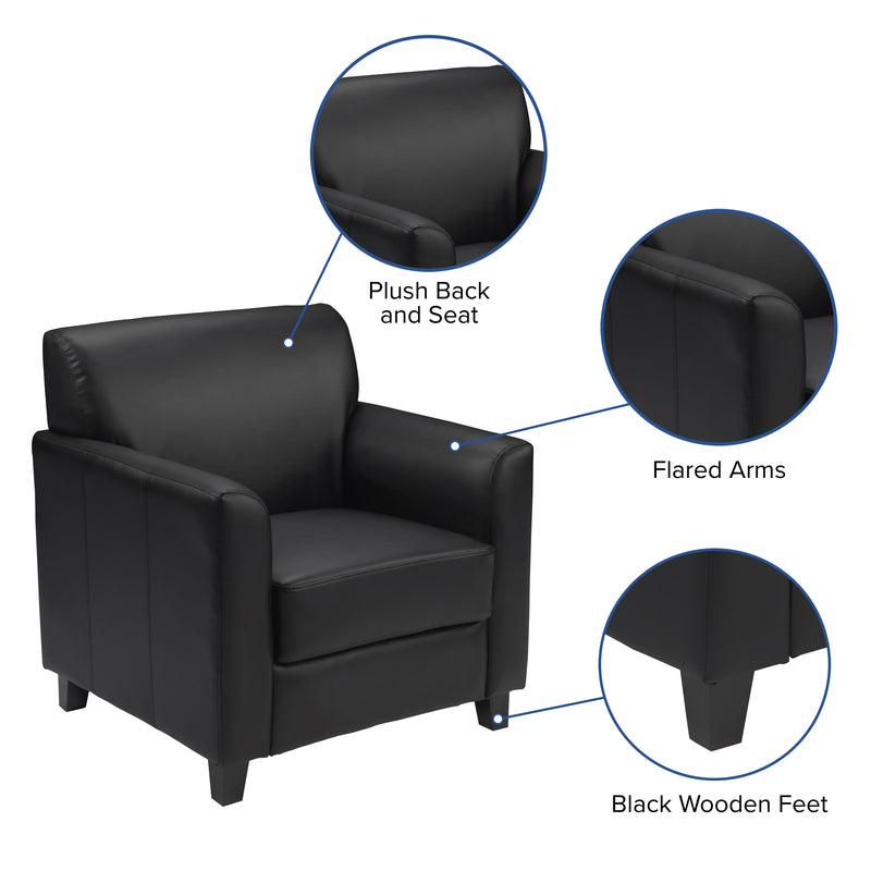 SINGLEWAVE Diplomat Series Black LeatherSoft Chair