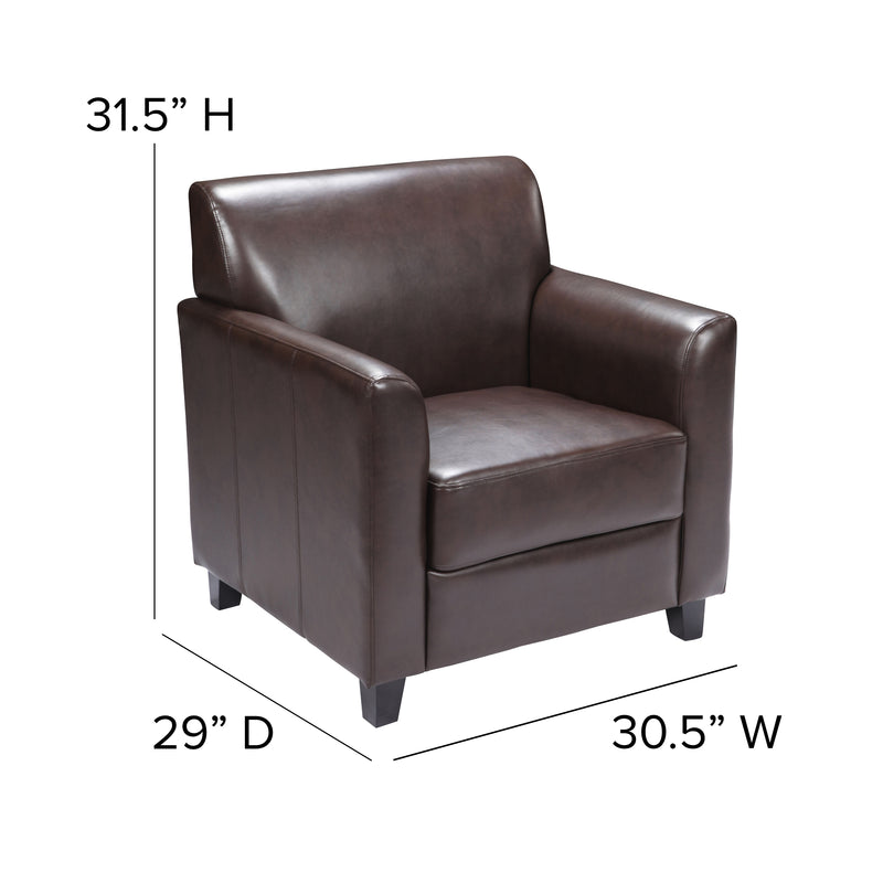 SINGLEWAVE Diplomat Series Brown LeatherSoft Chair