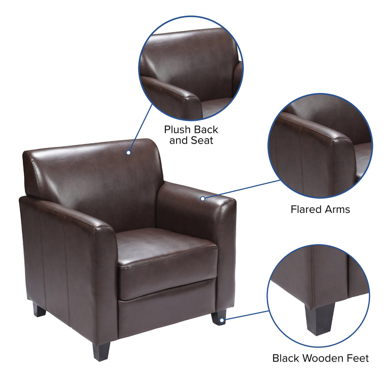 SINGLEWAVE Diplomat Series Brown LeatherSoft Chair