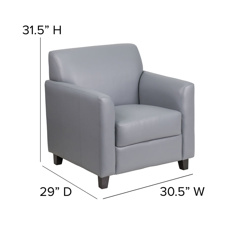 SINGLEWAVE Diplomat Series Gray LeatherSoft Chair