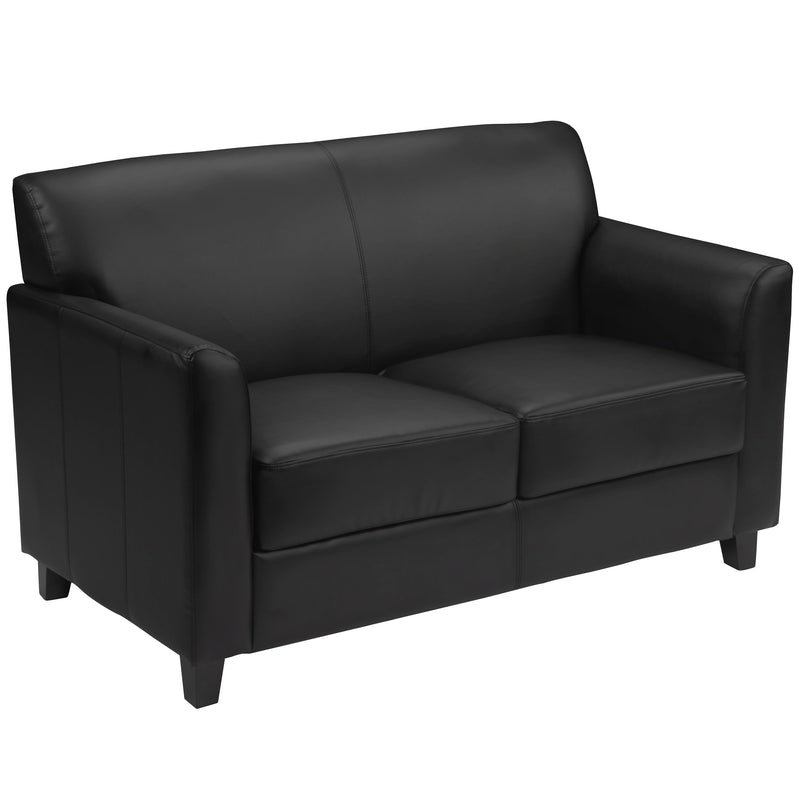 SINGLEWAVE Diplomat Series Black LeatherSoft Loveseat