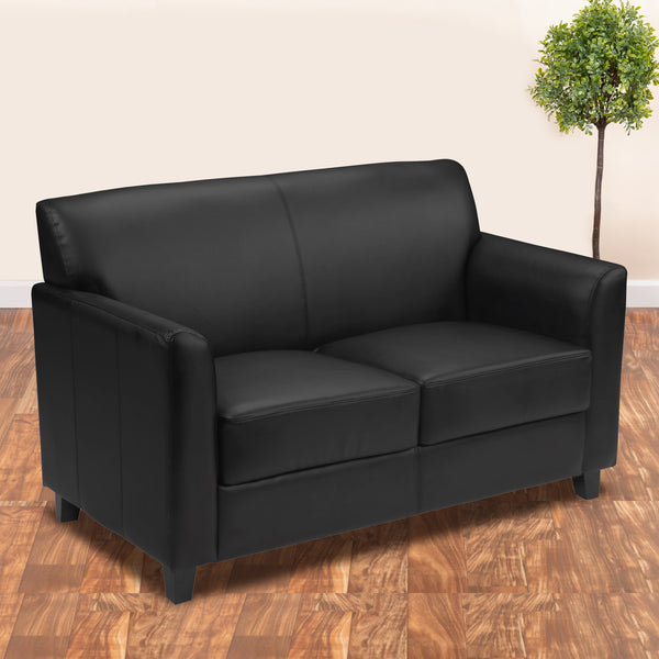 SINGLEWAVE Diplomat Series Black LeatherSoft Loveseat