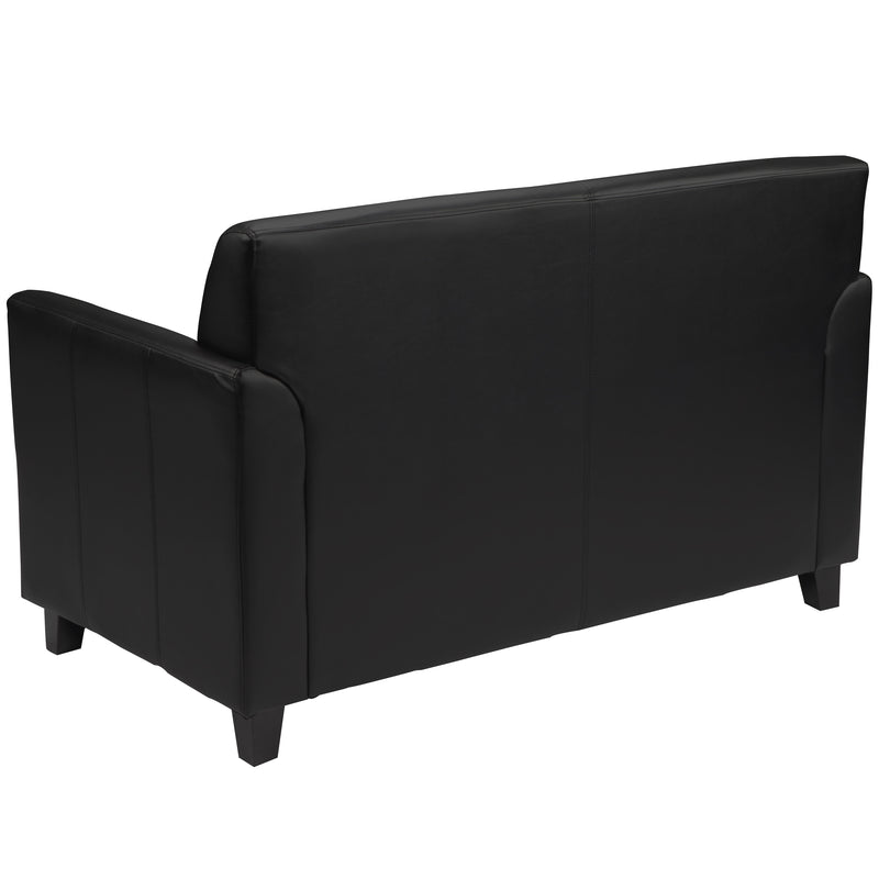 SINGLEWAVE Diplomat Series Black LeatherSoft Loveseat