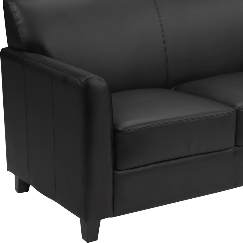 SINGLEWAVE Diplomat Series Black LeatherSoft Loveseat