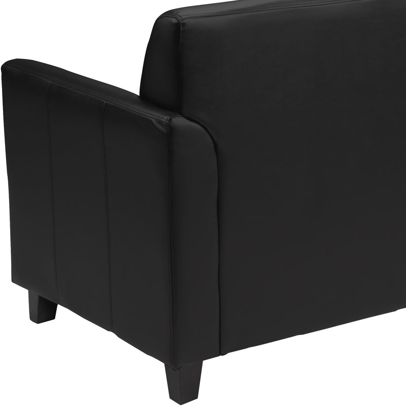 SINGLEWAVE Diplomat Series Black LeatherSoft Loveseat