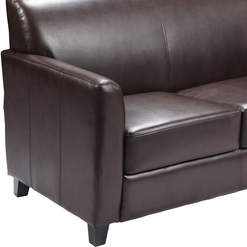 SINGLEWAVE Diplomat Series Brown LeatherSoft Loveseat